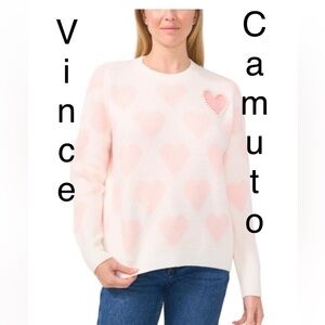 Women’s Vince Camuto hard sweater with pearls on it size medium pink colors